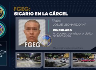 La Fiscalía General del Estado, obtuvo vinculación a proceso penal para JOSUÉ “N”, por homicidio en la colonia Buenos Aires en la ciudad de León.