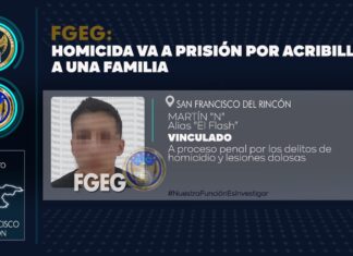 “El Flash” es detenido por acribillar a una familia dentro de su domicilio en San Francisco del Rincón, el pasado 01 de febrero de 2022.