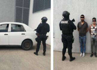 POLICÍA DETIENE A TRES COMO PROBABLES RESPONSABLES DE ROBO A COMERCIO