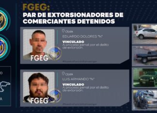 Captura la Fiscalía General del Estado a par de extorsionadores que mantenían atemorizados a locatarios de la Central de Abastos de Celaya.