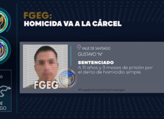 La Fiscalía General del Estado obtuvo cárcel para GUSTAVO “N”, asesinó a su víctima en la colonia Miravalle, en Valle de Santiago.