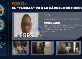 La FGE obtuvo que CARLOS URIEL “N” alias “El tijeras” fuera vinculado a proceso penal por los delitos de homicidio y homicidio calificado en grado de tentativa cometidos la noche de Reyes de este año.