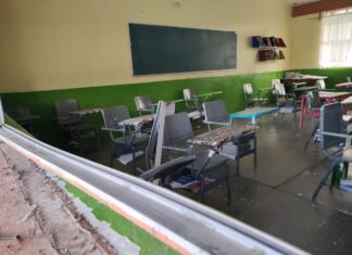 Ladrones vandalizan escuela en la comunidad de Parangarico en Yuriria.