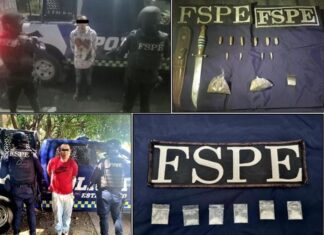 Elementos de las FSPE detienen en San José Iturbide e Irapuato, a dos hombres y les aseguran 23 dosis de cristal y mariguana, cartuchos útiles, así como un arma blanca.