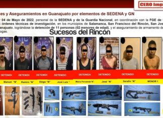 Durante la mañanera del día de hoy, del Presidente Andrés Manuel López Obrador, se informó sobre la detención de una célula delictiva que operaba en San Francisco del Rincón