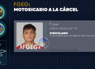 Es detenido y vinculado a proceso inculpado en el delito de homicidio, mató a un hombre y lesionó a otro el pasado 16 de febrero, en Celaya.