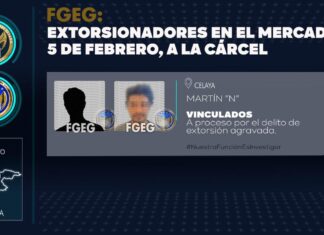 Un adulto y un adolescente son detenidos por agentes de AIC por extorsionar a un comerciante del Mercado 5 de febrero, en Celaya.
