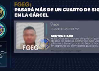 *JUAN EDUARDO “N” purgará una condena por más de un cuarto de siglo en la cárcel.