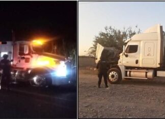 Recuperan elementos de las #FSPE en #JuventinoRosas, un tractocamión cargado con 30 mil litros de combustible.