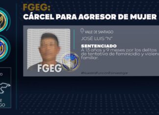 José Luis «N» fue sentenciado a más de 13 años de prisión por los delitos de tentativa de feminicidio y violencia familiar en Valle de Santiago