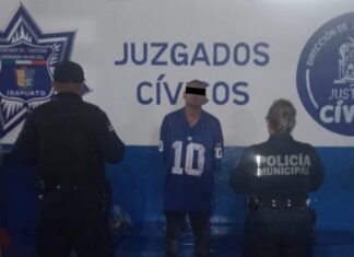 Elementos de la Policía Municipal detuvieron a dos hombres por portar un arma de fuego y realizar detonaciones en la zona centro de Irapuato