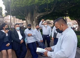 Teléfonistas moroloenses se manifestaron contra Telmex