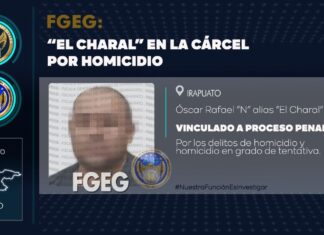 Vinculan a proceso penal a Óscar Rafael N, alias «El Charal» por los delitos de homicidio y homicidio en grado de tentativa en Irapuato.
