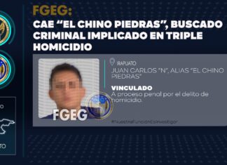 La FGEG captura al “Chino Piedras”, buscado por triple homicidio ocurrido en Las Heras, en Irapuato.