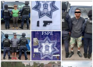 Aseguran elementos de las FSPE en hechos distintos, dos armas de fuego y droga. Detienen a tres personas originarias de Querétaro en estas acciones