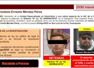 Vinculan a proceso penal al presunto responsable del asesinato del periodista Ernesto Méndez.
