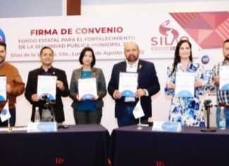 Firmaron los convenios de adhesión al Fondo Estatal para el Fortalecimiento de la Seguridad Pública Municipal 2022.