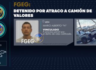 Es capturado sujeto que participó en el atraco cometido a un camión de valores en León.