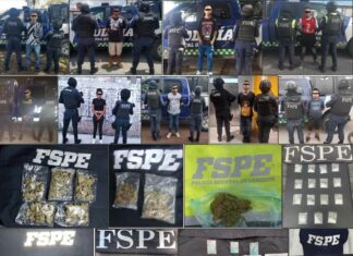 Capturan elementos de las #FSPE durante patrullajes en la entidad, a nueve personas que estaban en posesión de un total de 186 dosis de cristal y mariguana.
