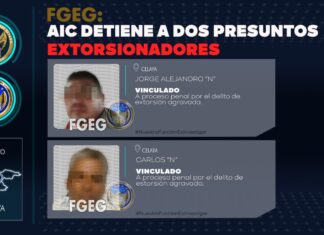 La Fiscalía General del Estado detuvo en flagrancia a dos presuntos extorsionadores en Celaya.