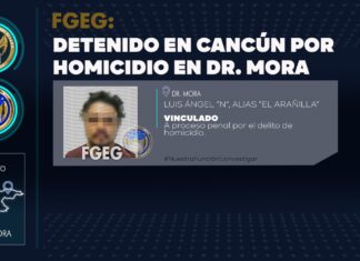 La FGEG detuvo en Cancún a un sujeto que apuñaló a un hombre durante una boda en Doctor Mora; la víctima falleció mes y medio después de la agresión.