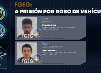 La FGEG deja en prisión a dos sujetos que amagaron a un hombre con un arma de balines y lo despojaron de su vehículo.