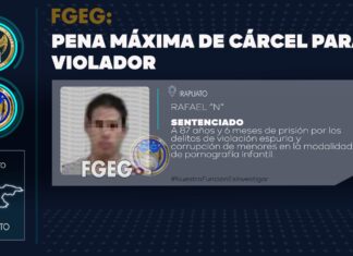 La Fiscalía General del Estado a través del Centro Estatal de Justicia para las Mujeres, obtuvo pena máxima de cárcel para violador.