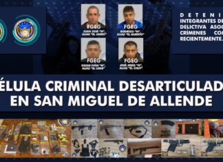 La Fiscalía General del Estado desarticula célula criminal relacionada a diversos homicidios cometidos en San Miguel de Allende.