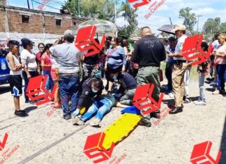 Tres mujeres resultaron lesionadas luego de intentar ganarle el paso al tren en Silao