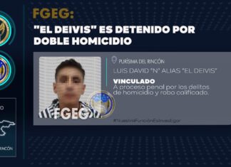 “El Deivis” es detenido por el asesinato de dos personas en Purísima del Rincón.