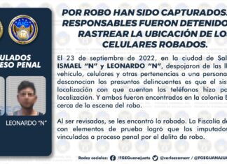 POR ROBO HAN SIDO CAPTURADOS. LOS RESPONSABLES FUERON DETENIDOS AL RASTREAR LA UBICACIÓN DE LOS CELULARES ROBADOS.