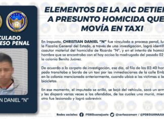 ELEMENTOS DE LA AIC DETIENEN A PRESUNTO HOMICIDA QUE SE MOVÍA EN TAXI