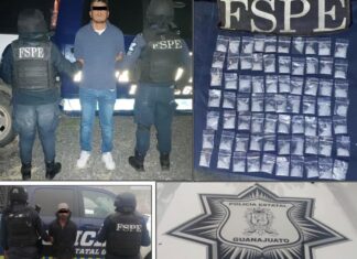 Derivado de patrullajes en la entidad las FSPE detienen a cuatro personas y aseguran un total 51 dosis de cristal y mariguana.