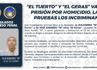 “EL TUERTO” Y “EL GERAS” VAN A PRISIÓN POR HOMICIDIO, LAS PRUEBAS LOS INCRIMINAN
