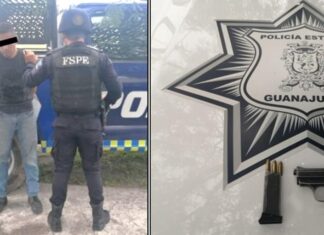Policías de las FSPE aseguran en #Cortazar, a un hombre en posesión de un arma de fuego y varios cartuchos útiles.