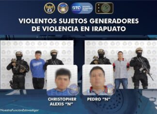 La Fiscalía General del Estado anuncia la detención de violentos sujetos generadores de violencia en la ciudad de Irapuato.