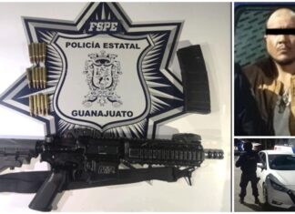 Capturan elementos las #FSPE en el municipio de #Yuriria, a un hombre en posesión de un arma de fuego larga y cartuchos útiles.