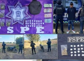 FSPE capturan a dos hombres y aseguran un total de 128 dosis de diversas drogas.