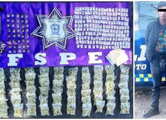 Capturan policías de las FSPE en la ciudad de Irapuato, a un hombre en posesión de mil 197 dosis de diversos tipos de sustancias ilícitas.
