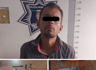 Detiene policía de Guanajuato a un sujeto con un arma de fuego de fabricación casera.