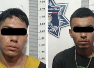 Policías de Guanajuato capital detuvieron a dos sujetos por el delito de robo a casa habitación.