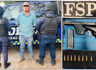 Aseguran elementos de las FSPE, en #Irapuato a un sujeto en posesión de un arma de fuego y cartuchos útiles.