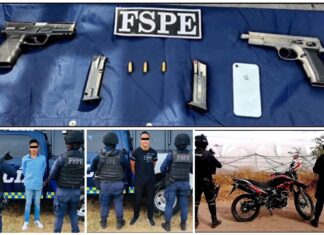 Detienen a dos con armas en Pueblo Nuevo.