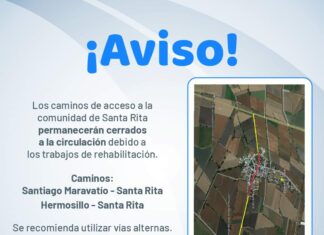 𝐂𝐢𝐞𝐫𝐫𝐞 𝐭𝐞𝐦𝐩𝐨𝐫𝐚𝐥 de los caminos de acceso a la comunidad de Santa Rita debido a trabajos de rehabilitación.