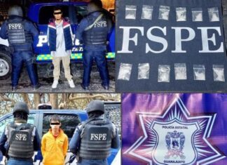 Detienen las FSPE en los municipios de Silao y Guanajuato, a dos personas en posesión de varias dosis de cristal.