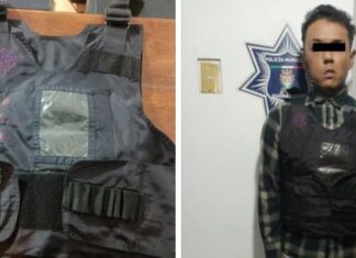 Policía de Guanajuato detuvo a un hombre con un chaleco balístico, no acreditó su posesión.