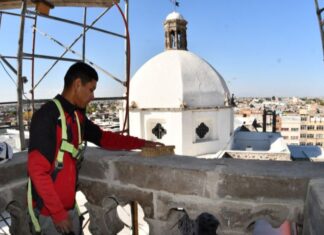 70 por ciento de avance en las obras de iluminación escénica del templo de La Soledad, en Irapuato.