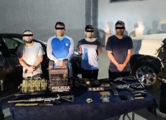 Detienen en Celaya a cuatro integrantes de una célula criminal durante un recorrido de seguridad en Avenida Las Torres.