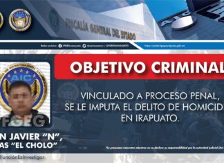 Presunto líder criminal es capturado por la Agencia de Investigación Criminal de Guanajuato, operaba el tráfico de droga en la zona de Pénjamo.