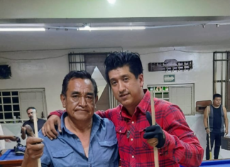 Abraham Velazquez Jr. «El Tigrillo» resultó segundo lugar en el torneo de carambola de tres bandas en los Billares «El Navegante» en Celaya.